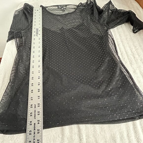 INC International Concepts Womens Glitter-Dot Mesh Pullover Top PXL Black New - Picture 8 of 8